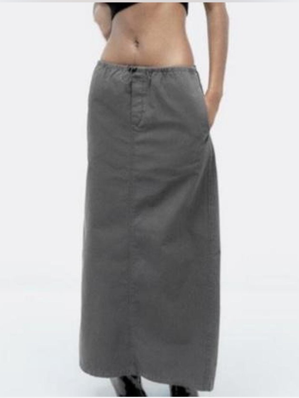 Zara Gray 90’s Style Cargo Maxi Skirt